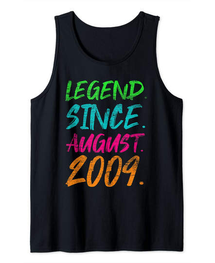 Legend Since August 2009 Boys Girls Bday Gifts 12th Tank Top