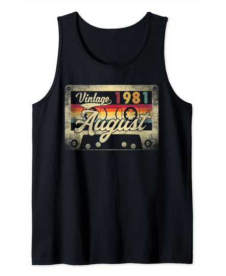 August 1981 40th Birthday Gift Retro 40 Years Old Vintage Tank Top