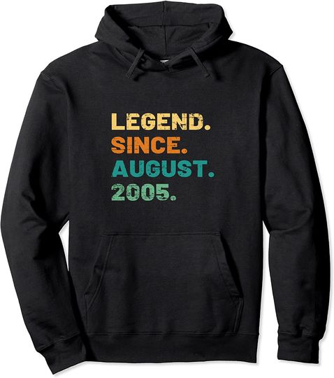 Legend Since August 2005 14 Year Old Girl Boy Gift Idea Her Pullover Hoodie