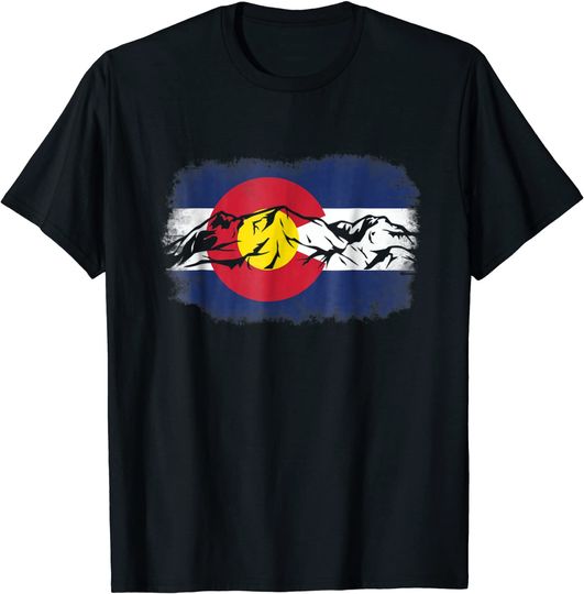 Colorado Mountain Love Colorado Flag T Shirt