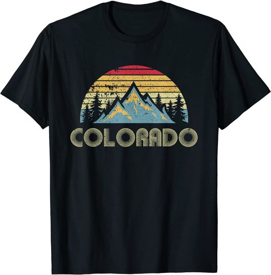 Colorado Retro Mountains Nature Hiking T Shirt