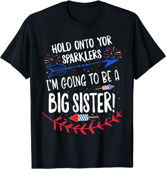Big Sister Sparkler Pregnancy Announcement T-Shirt