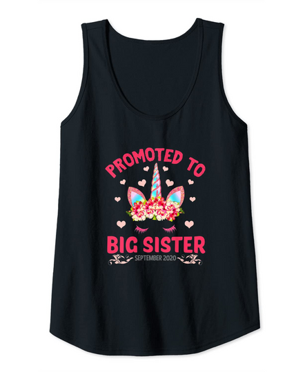 Promoted to Big Sister September Baby Reveals Unicorn Tank Top