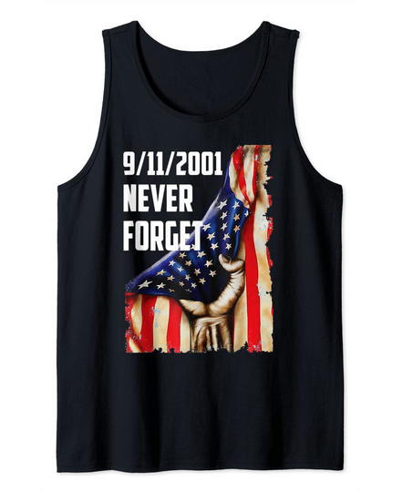 20 Year 911 Memorial Never Forget Patriot Day Vintage Flag Tank Top