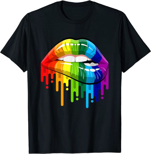LGBT Rainbow Shirt Lips Pride - Gay, Homosexual, Lesbian T-Shirt