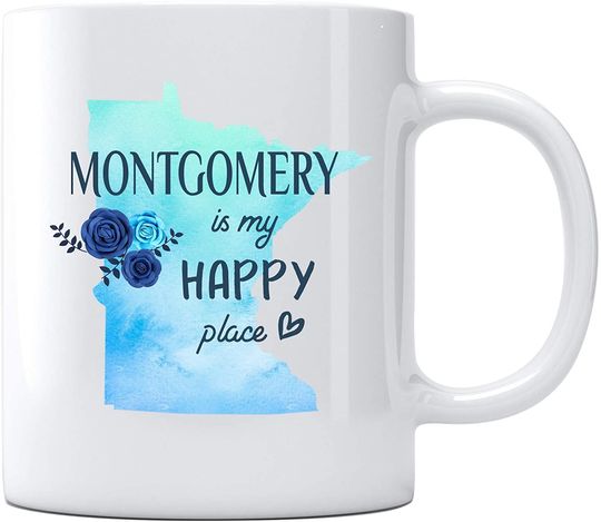 Mothers Day Mug Montgomery Minnesota Is My Happy Place Minnesota Gifts Cup Long Distance Map Gift Mothers Day