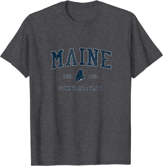 Retro Maine Vintage State T Shirt
