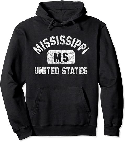 Mississippi White Print Pullover Hoodie