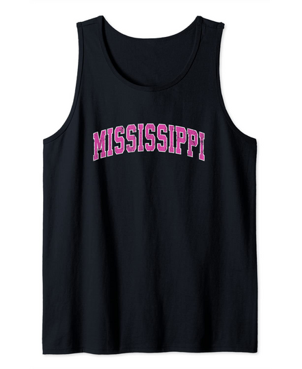 Mississippi Vintage Sports Design Pink Tank Top