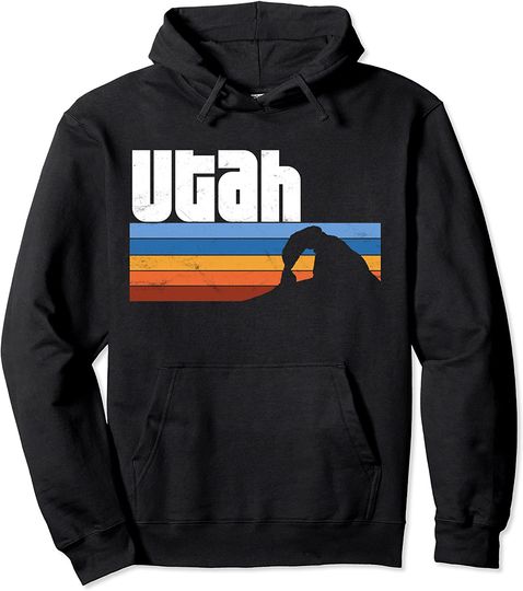 Utah Arches Canyonlands Zion National Park Retro Sunset Pullover Hoodie