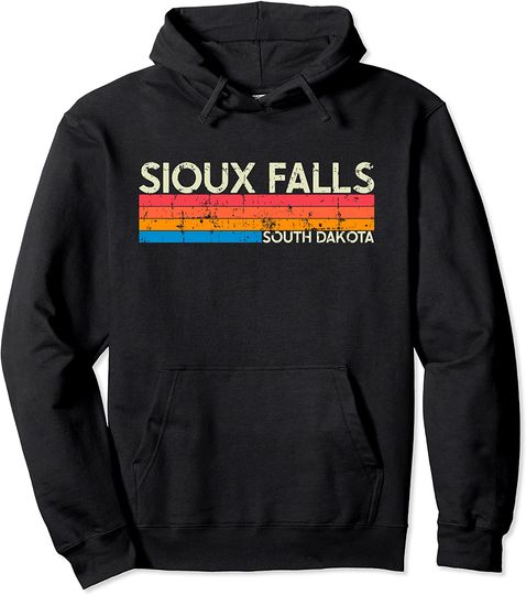 Vintage Sioux Falls South Dakota Distressed Pullover Hoodie