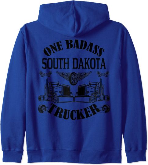 South Dakota Truck Driver Bad Ass Big Rig Zip Hoodie