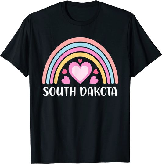 South Dakota Rainbow Hearts T-Shirt