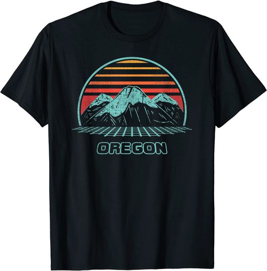 Oregon Retro Mountain Hiking 80s Style T-Shirt