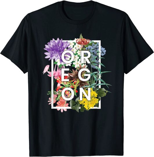 Flowers of Oregon Word Art T-Shirt