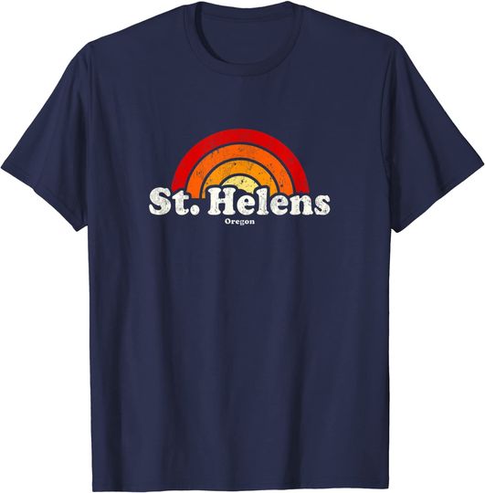 St. Helens Oregon Vintage 70s Rainbow T-Shirt