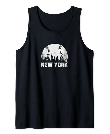 New York City Skyline Baseball Lover Tank Top