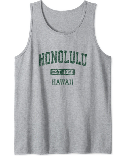 Honolulu Hawaii HI Vintage Athletic Sports Design Tank Top