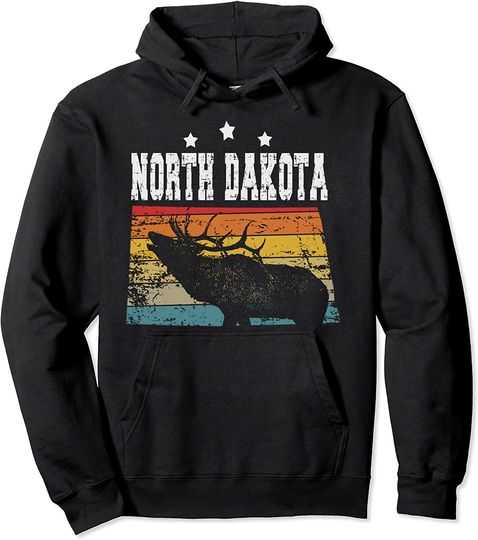 Vintage North Dakota Hunter Pullover Hoodie