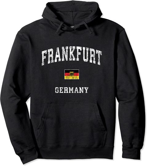 Frankfurt Germany Vintage Athletic Sports Design Pullover Hoodie