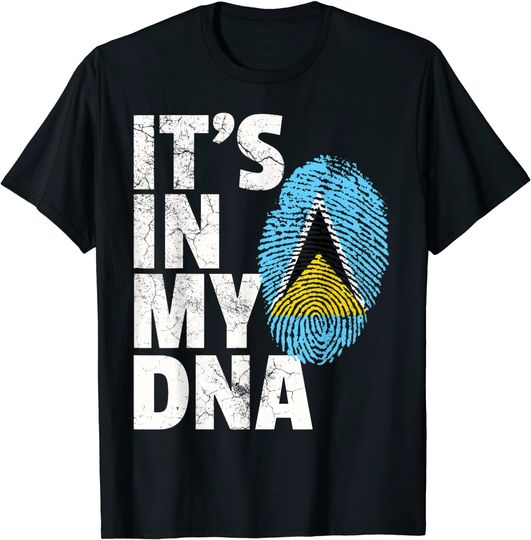 IT'S IN MY DNA Saint Lucia Flag  T Shirt