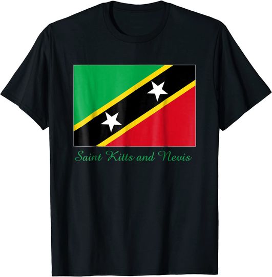 Souvenir Saint Kitts And Nevis Flag T Shirt