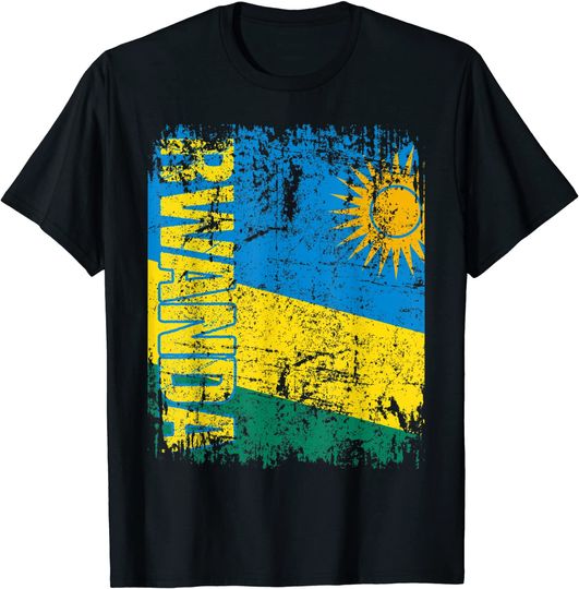 Vintage Distressed Rwanda Flag T Shirt