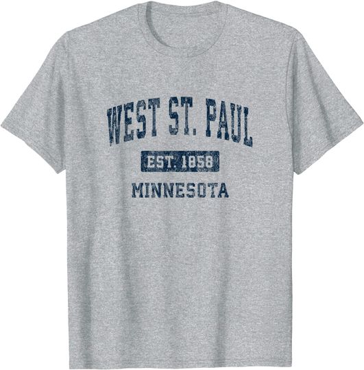 West St. Paul Minnesota MN Vintage Sports Design Navy T-Shirt