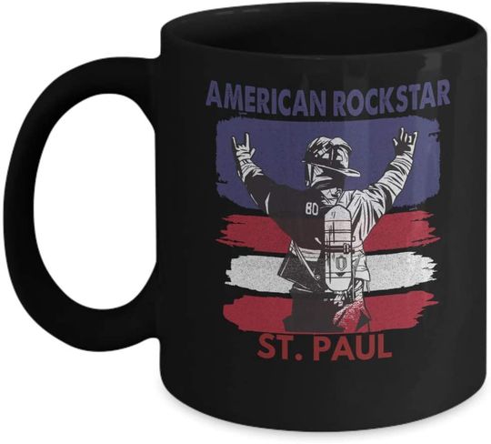 St. Paul Minnesota Firefighter Black Mug For Firefighters