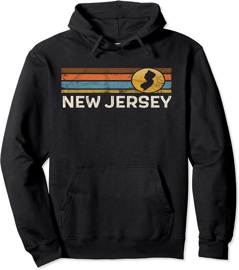 New Jersey US State Map Vintage Hoodie