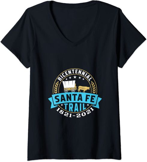 2021 Santa Fe Trail Bicentennial 200th Anniversary V-Neck T-Shirt