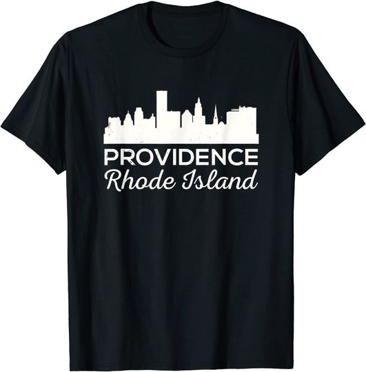 Providence Rhode Island Retro Skyline T Shirt