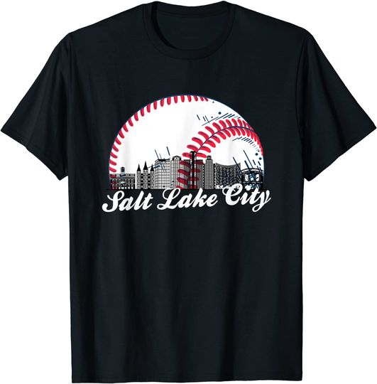 Salt Lake City Baseball Skyline T Shirt