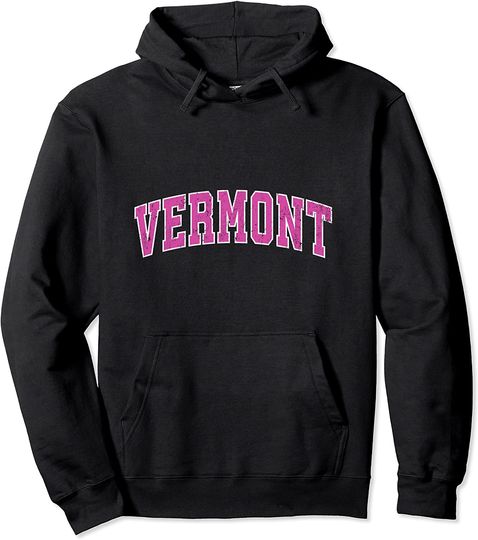 Vermont Vintage Sports Design Pink Pullover Hoodie