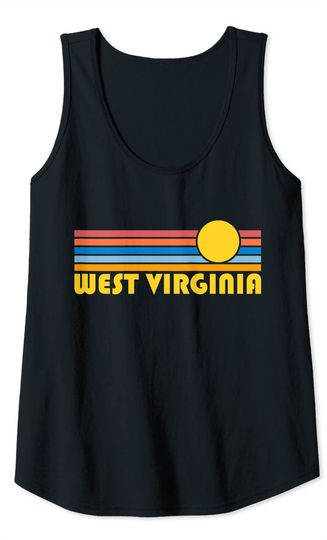 West Virginia Retro Sunset - West Virginia Tank Top