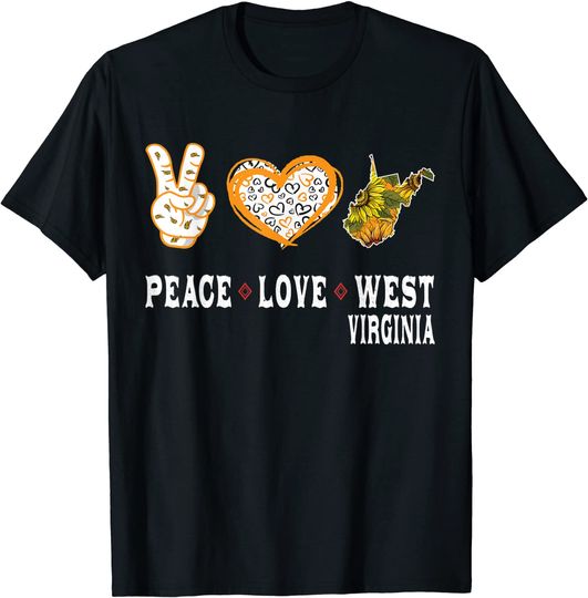 Peace love West Virginia State Sunflower T-Shirt
