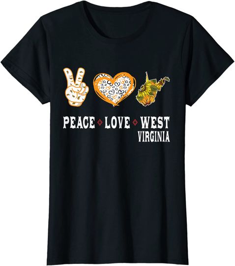 Peace love West Virginia State Sunflower Hoodie