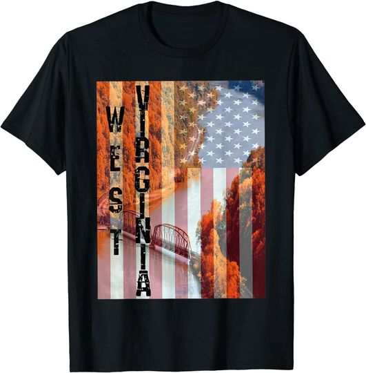 West Virginia American Flag T-Shirt
