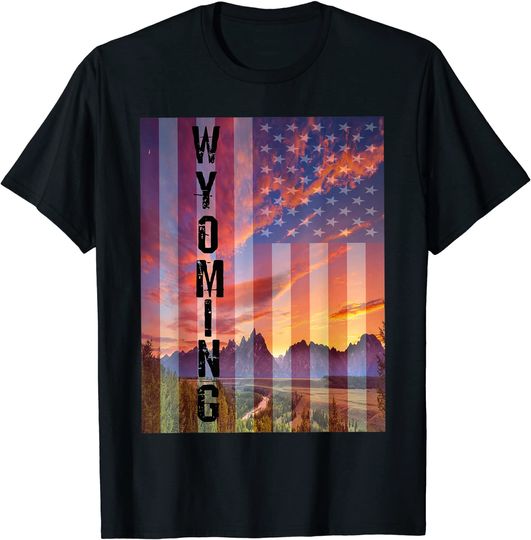 Wyoming American Flag T-Shirt