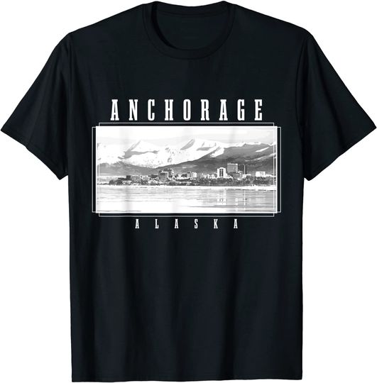 Anchorage Alaska Vintage Skyline T Shirt