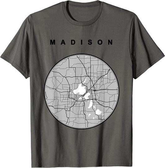 Madison City Map Art T Shirt
