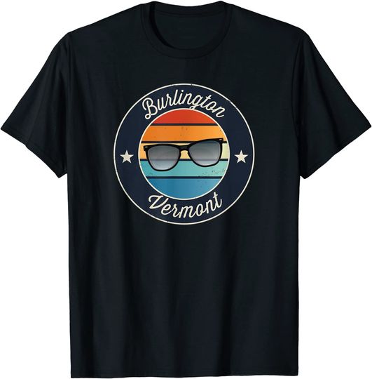 Burlington Vermont Vacation Sunglasses Sunset T-Shirt