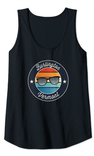 Burlington Vermont Vacation Sunglasses Sunset Tank Top