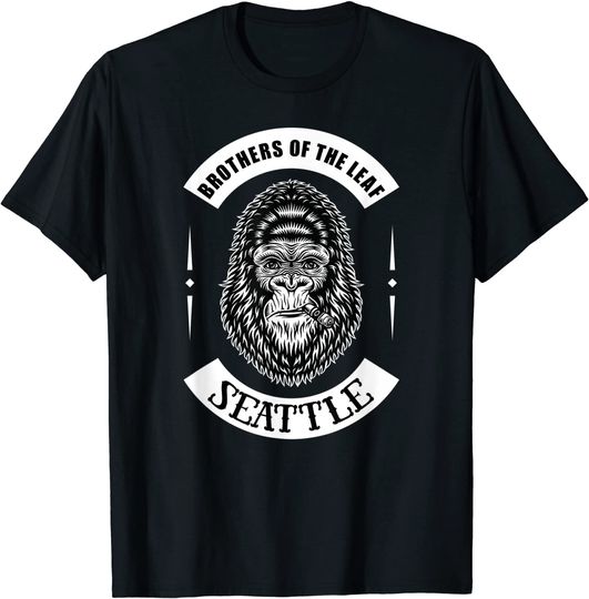 Brother's of the Leaf Seattle Gorilla Smoking Cigar Ape T-Shirt