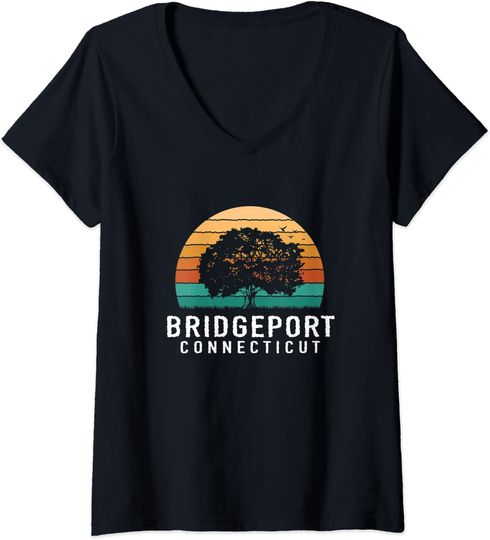 Bridgeport Vintage Sunset Connecticut Souvenir T Shirt