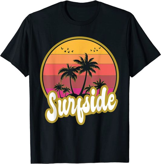 Surfside Florida beach retro sunset T-Shirt