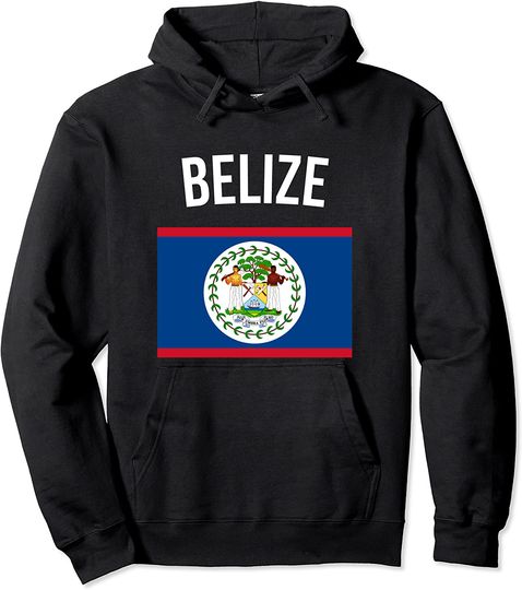 Belize Flag Pullover Hoodie