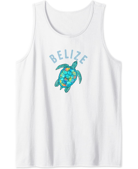 Belize Beach Design Turtle Tank Top