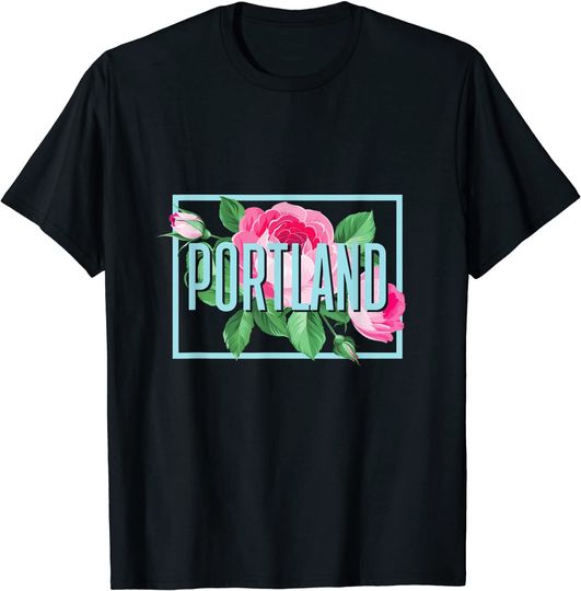 Portland Oregon Vintage Rose Pink T Shirt