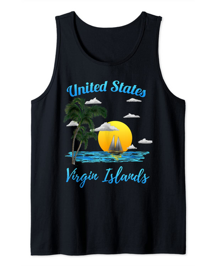 U.S. Virgin Islands Ocean Sunset Sailor Boating Tank Top